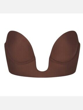 Skims Deep Plunge Strapless Bra In Cocoa Size S